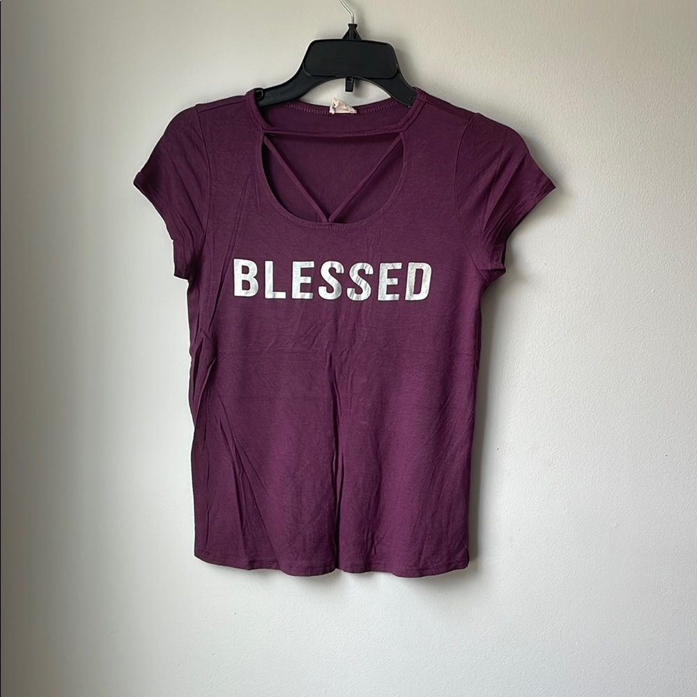 Girl’s ’Blessed’ Purple Tee